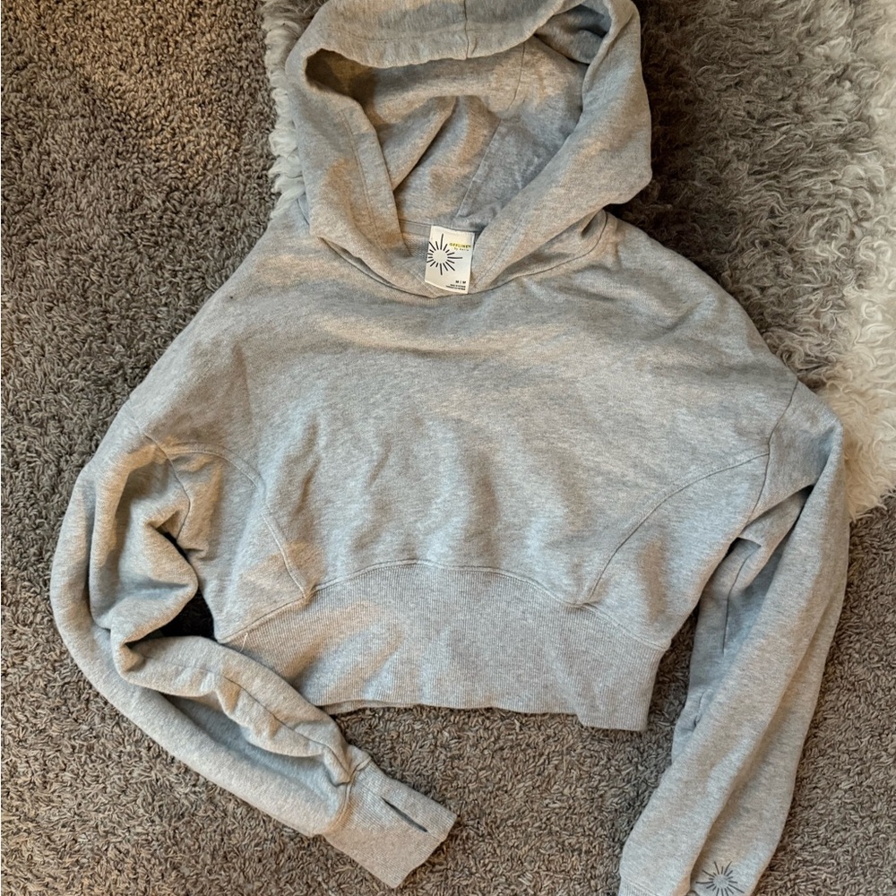 Gray Cropped Hoodie